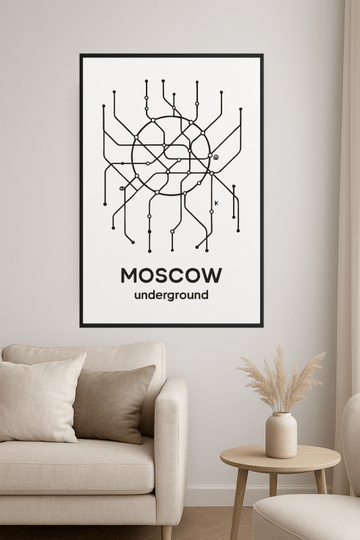 Sztuka Mapy Metra Moskwy - CasaNookDecor