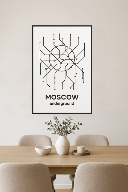 Sztuka Mapy Metra Moskwy - CasaNookDecor