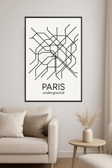 Sztuka Mapy Metra Paryża - CasaNookDecor