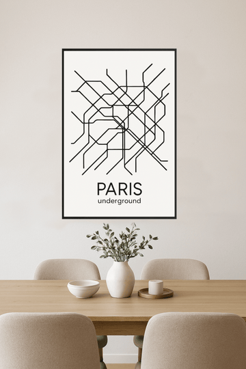 Sztuka Mapy Metra Paryża - CasaNookDecor