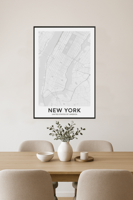 Sztuka Mapy Nowego Jorku - CasaNookDecor