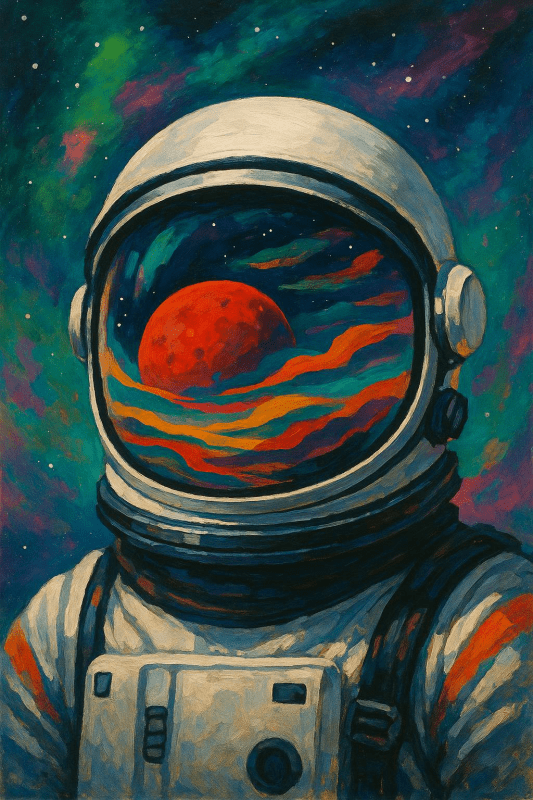 Sztuka Refleksji Astronauty - CasaNookDecor