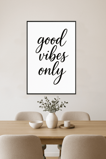 Sztuka Ścienna Tylko Pozytywne Wibracje - CasaNookDecor