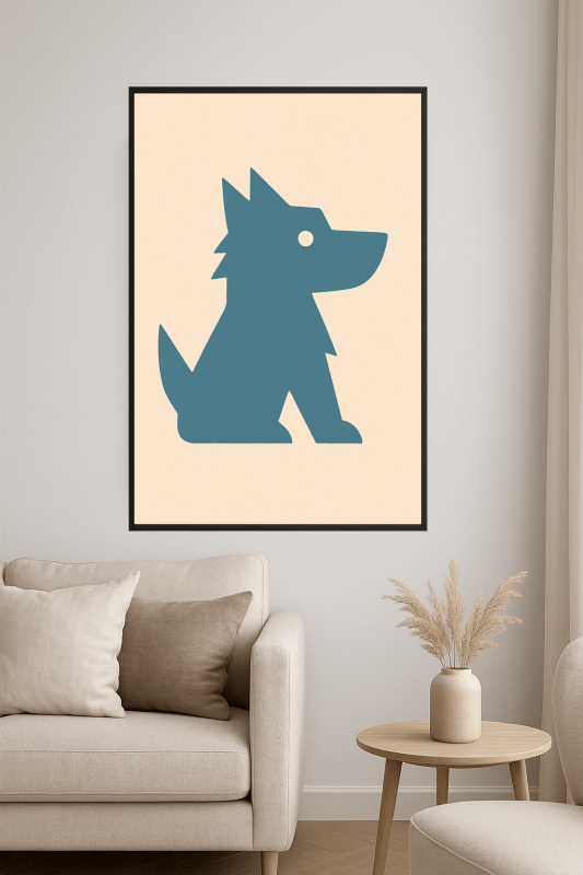 Sztuka Sylwetki Niebieskiego Psa - CasaNookDecor