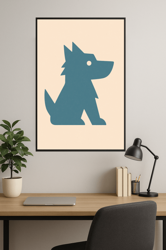 Sztuka Sylwetki Niebieskiego Psa - CasaNookDecor