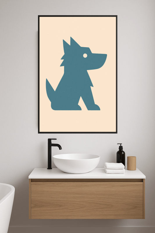 Sztuka Sylwetki Niebieskiego Psa - CasaNookDecor
