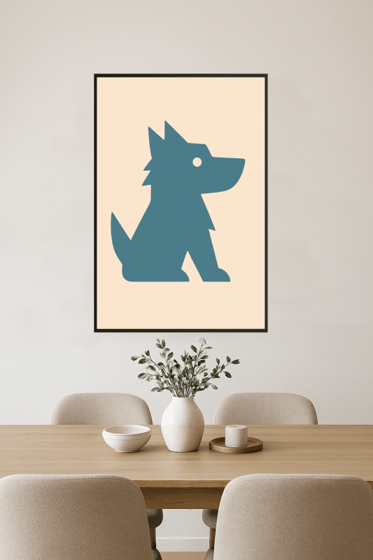 Sztuka Sylwetki Niebieskiego Psa - CasaNookDecor