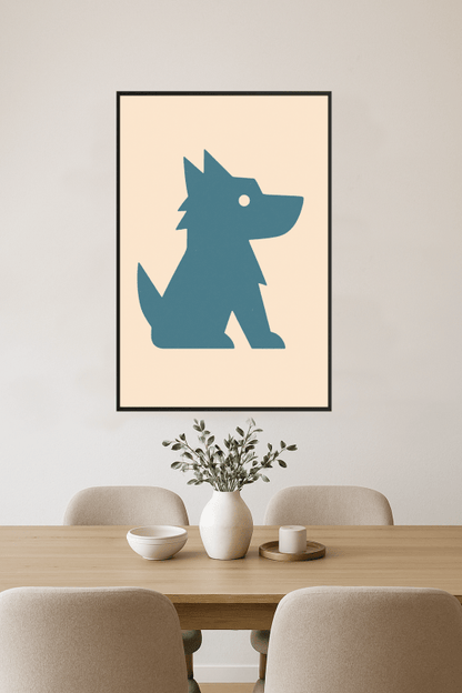 Sztuka Sylwetki Niebieskiego Psa - CasaNookDecor