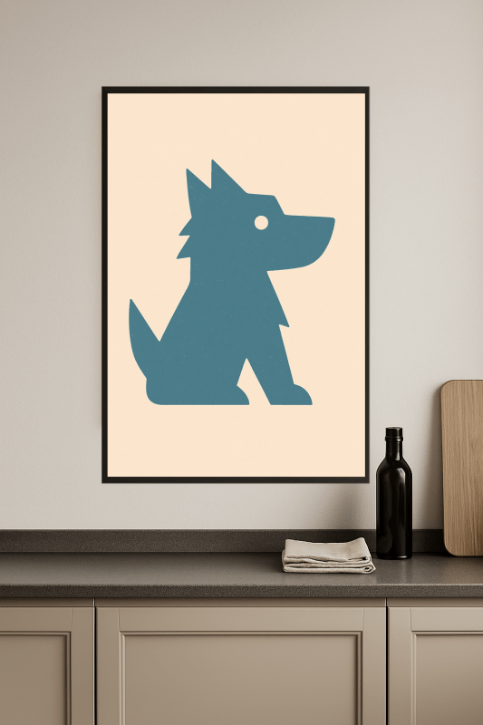 Sztuka Sylwetki Niebieskiego Psa - CasaNookDecor
