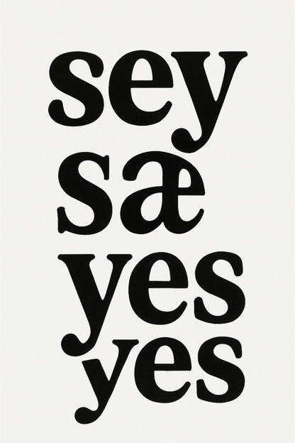 Tak, Plakat Sztuki Typograficznej - CasaNookDecor