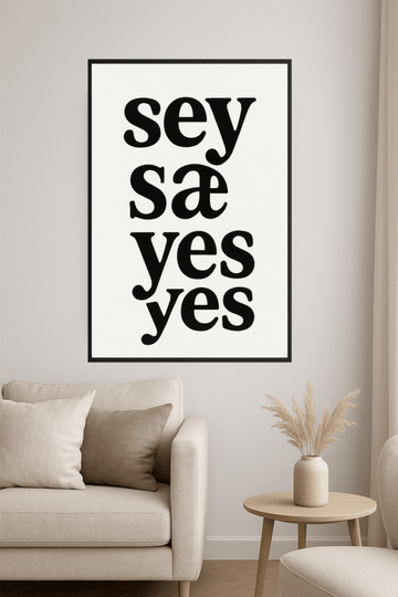 Tak, Plakat Sztuki Typograficznej - CasaNookDecor