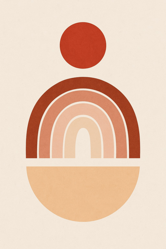 Terracotta Rainbow Art Print - CasaNookDecor
