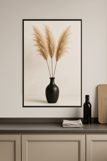 Plakat z trawą pampasową do druku