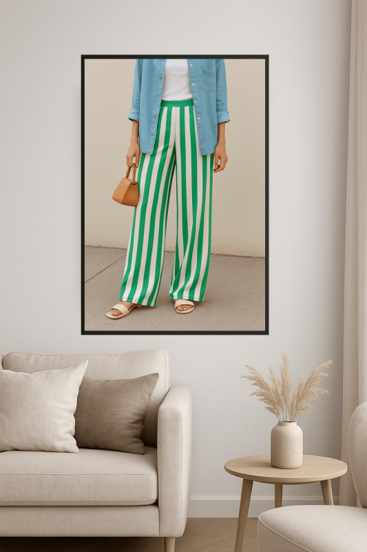 Trendy Wzorzyste Spodnie W Paski - CasaNookDecor