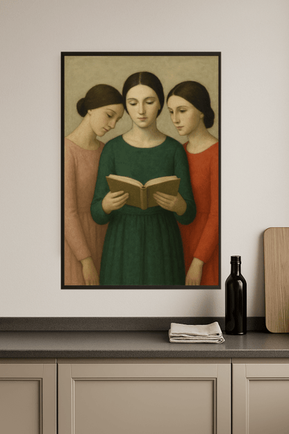 Trzy Kobiety Z Książką - CasaNookDecor