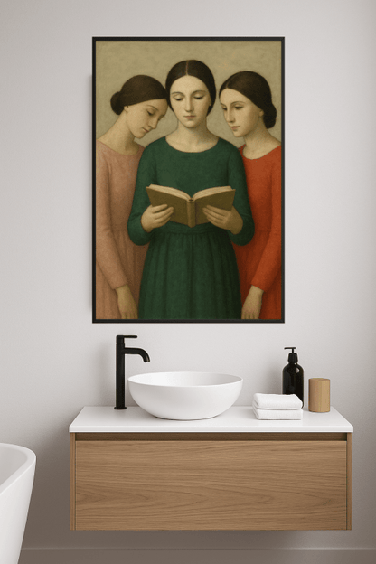 Trzy Kobiety Z Książką - CasaNookDecor
