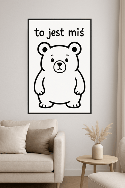 Urocza Ilustracja Misia - CasaNookDecor