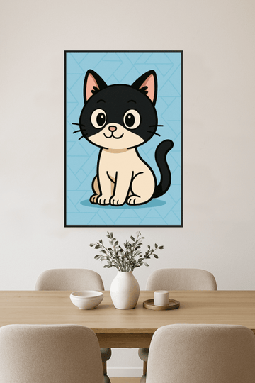 Uroczy Rysunkowy Kot Wydruk - CasaNookDecor