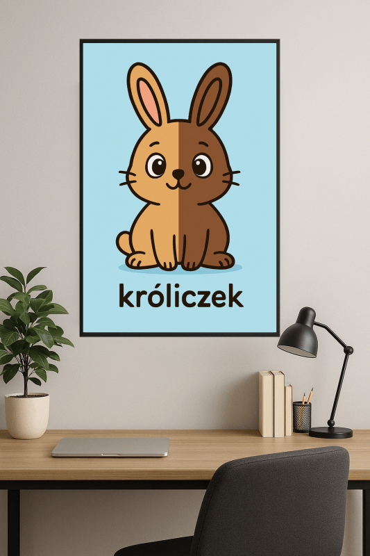 Uroczy Wzór Królika w Stylu Kreskówkowym - CasaNookDecor