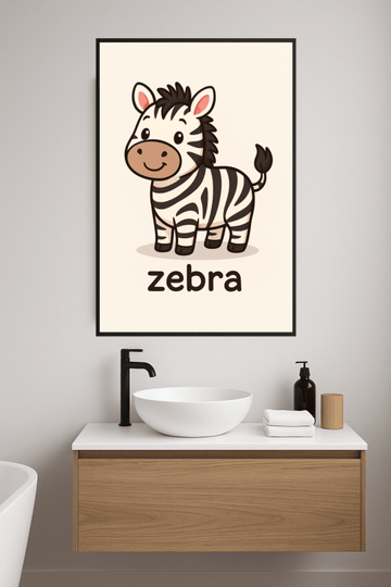 Uroczy Wzór Zebry w Stylu Kreskówkowym - CasaNookDecor