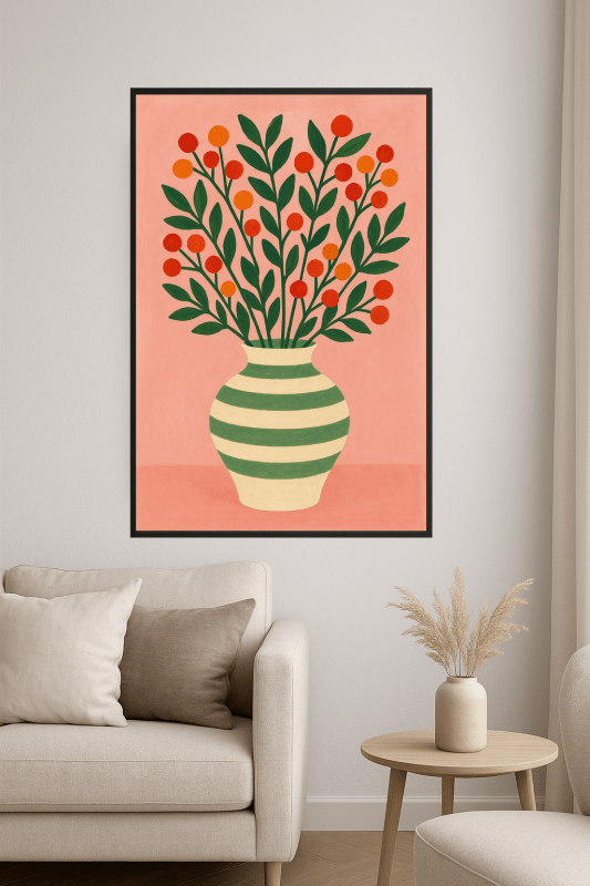 Wibrująca Słojowa Sztuka w Paski - CasaNookDecor