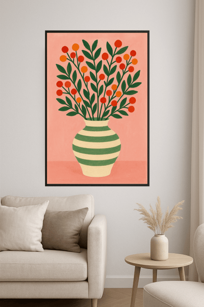 Wibrująca Słojowa Sztuka w Paski - CasaNookDecor