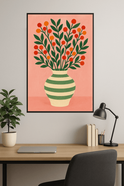 Wibrująca Słojowa Sztuka w Paski - CasaNookDecor