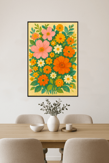 Wibrujący Druk Sztuki Kwiatowej - CasaNookDecor