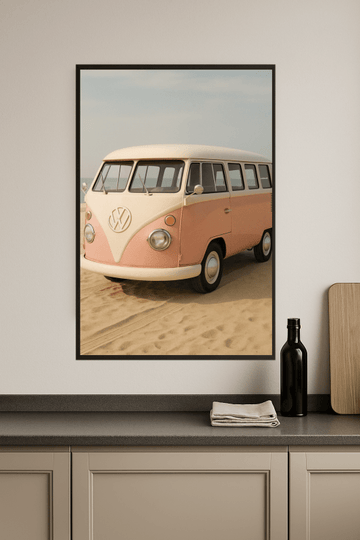 Wintage Różowy Volkswagen Van - CasaNookDecor