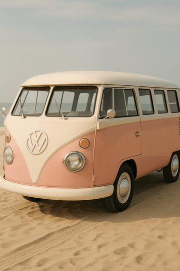 Wintage Różowy Volkswagen Van - CasaNookDecor
