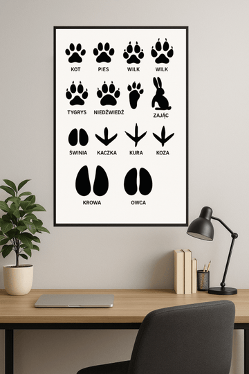 Wykres Sylwetek Śladów Zwierząt - CasaNookDecor