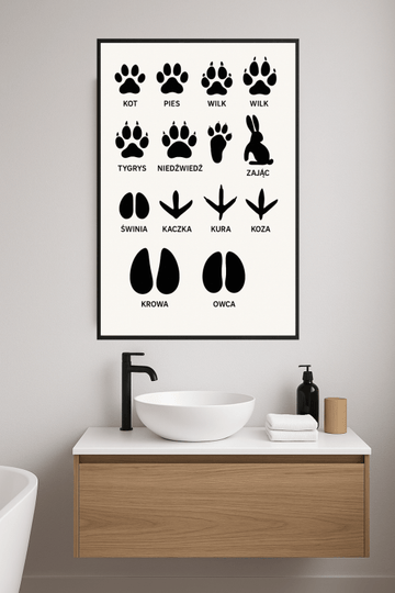 Wykres Sylwetek Śladów Zwierząt - CasaNookDecor
