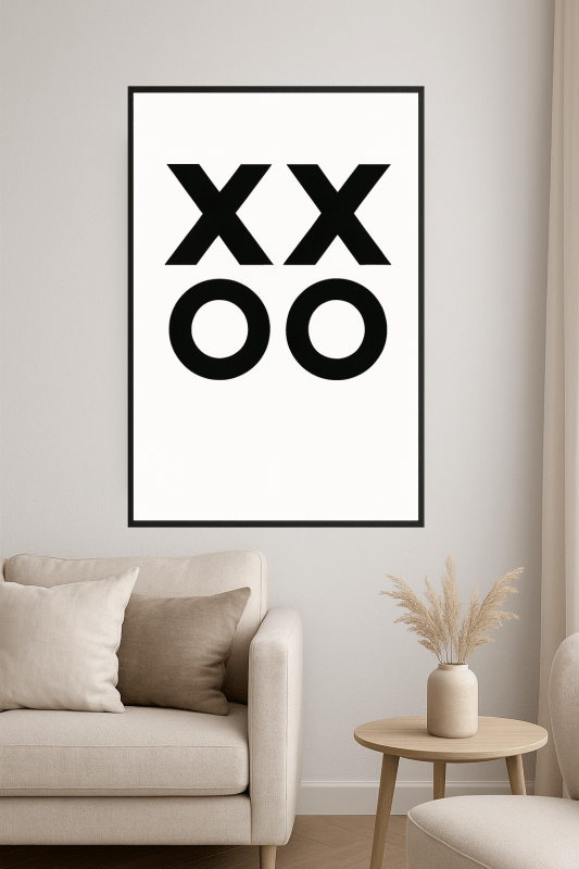 Xoxo Minimalistyczna Sztuka Ścienna - CasaNookDecor