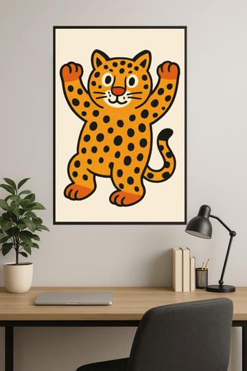 Zabawny Druk Sztuki z Lampartem - CasaNookDecor – plakat do druku
