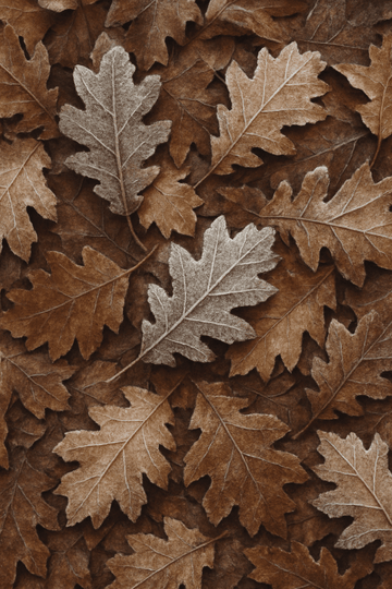 Zamrożone Dębowe Liście - CasaNookDecor – plakat do druku