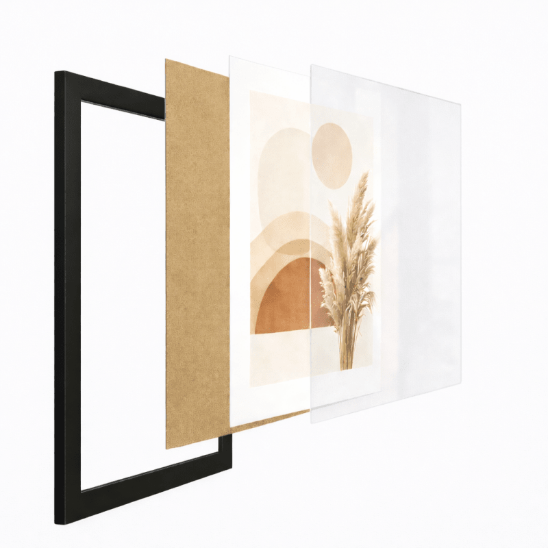 Zestaw 3 Plakatów w Ramie 30x40 Japandi Zen Obrazy Minimalizm Salon - CasaNookDecor