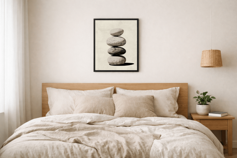 Zestaw 3 Plakatów w Ramie 30x40 Japandi Zen Obrazy Minimalizm Salon - CasaNookDecor