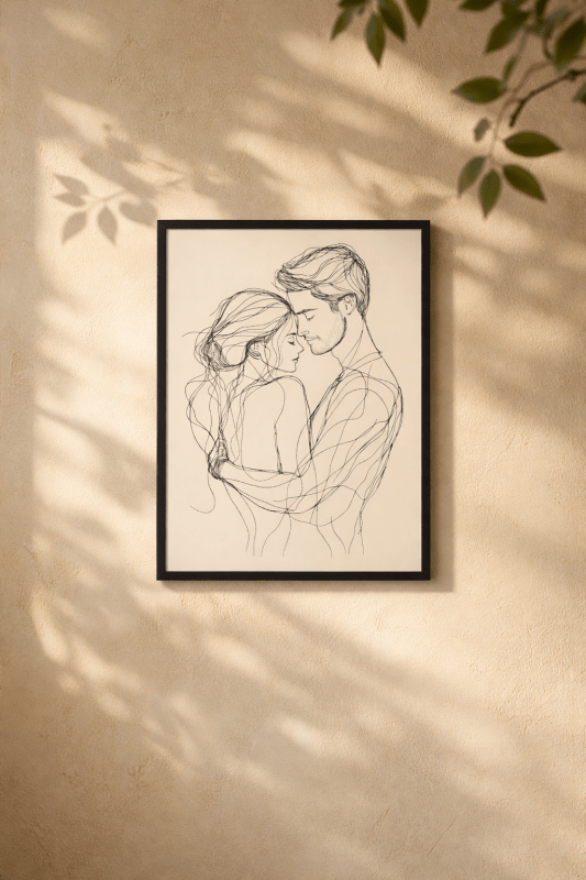 Zestaw 3 plakatów w ramie – Line Art Kobieta 30x40 cm - CasaNookDecor – plakat do druku