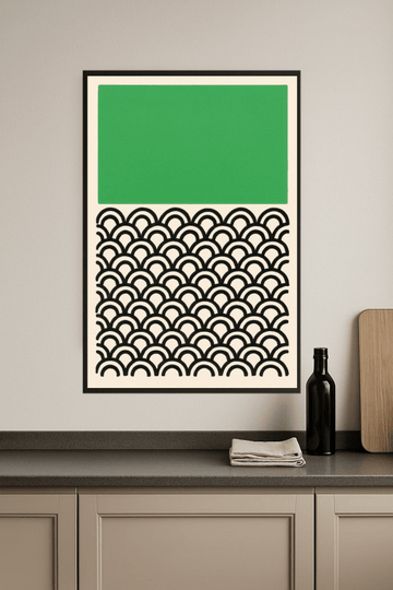 Zielono - Czarny Abstrakcyjny Wzór - CasaNookDecor – plakat do druku