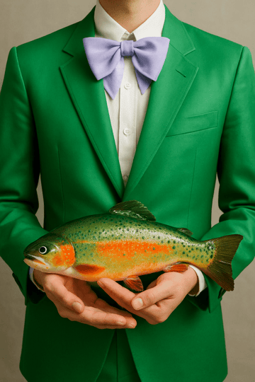 Zielony Garnitur Z Kolorowymi Rybami - CasaNookDecor – plakat do druku