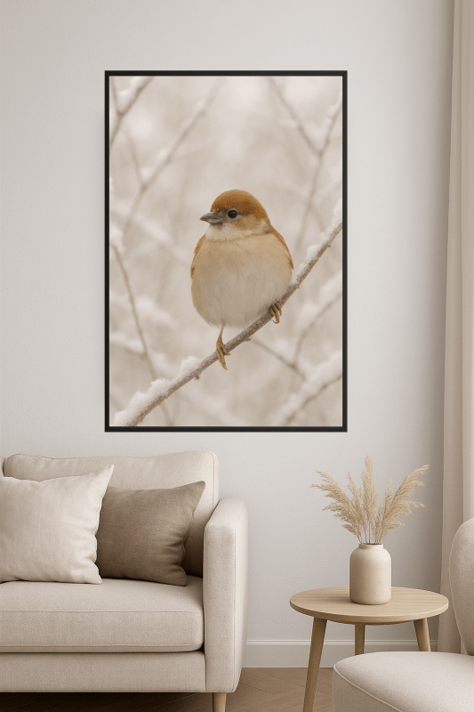 Zimowy Ptak Na Gałęzi - CasaNookDecor