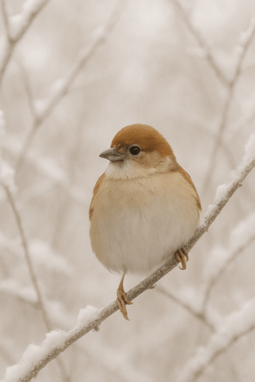 Zimowy Ptak Na Gałęzi - CasaNookDecor – plakat do druku