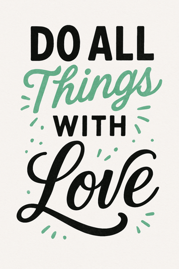 Zrób Wszystko Z Miłością - Plakat - CasaNookDecor – plakat do druku