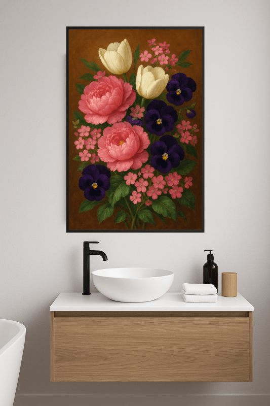 Żywy bukiet kwiatowy – wydruk artystyczny - CasaNookDecor