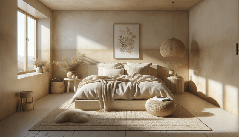 Sypialnia warm minimalism