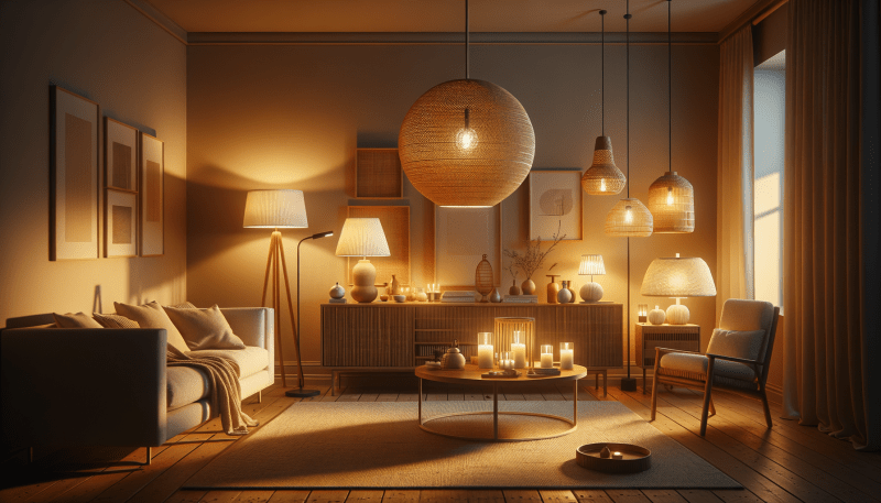 Oświetlenie warstwowe w stylu warm minimalism